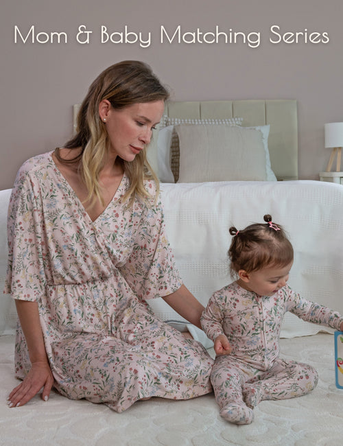 My Little Zone - Maternity Dress - Botanical Collection - Print Coral