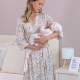 Botanical Pink Maternity Robe