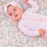 Pink Ruffled Baby Sleeper Footie