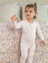My Little Zone -  Zipper Footie - Botanical Collection - Solid Pink