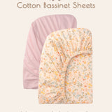 Floral Cotton Bassinet Sheets, 2 Pc