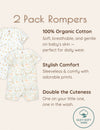My Little Zone - 2-Pack Short Sleeve Baby Boy Rompers - Woodland Collection - Newborn