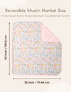 My Little Zone - 2-Sided Muslin Blanket - Flower Collection