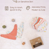 Floral Muslin Baby Bandana Bibs, 10 pc
