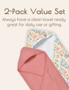 My Little Zone - 2-Pack Hooded Baby Towels - Flower Collection