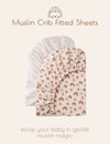 My Little Zone - 2-Pack Muslin Crib Fitted Sheets - Rainbow Collection