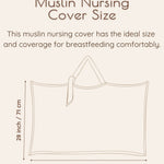 Infographic of a muslin nursing cover with dimension
