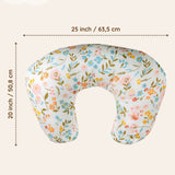 Floral Muslin Nursing Pillow Cover, 2 pc