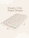My Little Zone - 2-Pack Muslin Crib Fitted Sheets - Flower Collection
