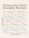 My Little Zone - 3-Pack Muslin Swaddle Blankets - Flower Collection