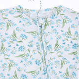 Botanical Blue Footless Baby Sleepers