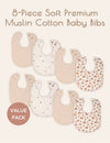 My Little Zone - 8-Piece Muslin Baby Bibs - Rainbow Collection