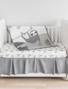 My Little Zone - 5 Piece Neutral Crib Bedding Set (White & Grey)
