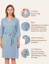 My Little Zone - Maternity Robe - Botanical Collection - Solid Blue