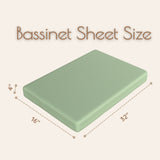 Neutral Green Bassinet Sheets Fitted, 2 Pc