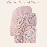 Botanical Pink Bassinet Sheets Fitted, 2 Pc