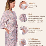 Botanical Pink Maternity Robe