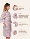 My Little Zone - Maternity Robe - Botanical Collection - Print Coral