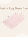 My Little Zone - Jersey 2-Pack Pack N Play Sheets - 27"x39"x5" - Flower Collection (Pink - Floral)