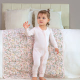 Organic Cotton Baby Blanket Botanical Pink
