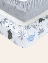 My Little Zone 2 Pack Crib Fitted Sheets (Grey-White)
