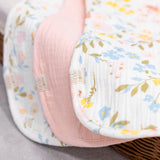 Pink Floral Muslin Burp Cloths, 6 pc
