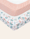 My Little Zone 2 Pack Crib Fitted Sheets (Coral Pink - White)