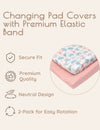 My Little Zone 2 Pack Changing Pad Covers (Coral Pink - White)