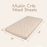 Neutral Rainbow Muslin Crib Sheets, 2 pc