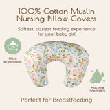 Floral Muslin Nursing Pillow Cover, 2 pc