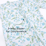 Botanical Blue Footless Baby Sleepers