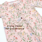 Botanical Pink Footless Baby Sleepers