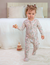 My Little Zone -  Zipper Footie - Botanical Collection - Print Pink