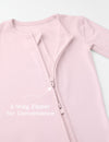My Little Zone - Baby Footless Zip Front Pajamas - Botanical Collection - Solid Pink