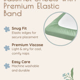 Neutral Green Bassinet Sheets Fitted, 2 Pc