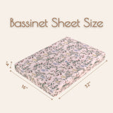 Botanical Pink Bassinet Sheets Fitted, 2 Pc