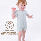 Neutral Green Short Sleeve Baby Romper