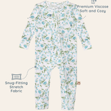Botanical Blue Footless Baby Sleepers