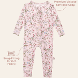 Botanical Pink Footless Baby Sleepers