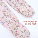 Botanical Pink Viscose Baby Footie Pajamas