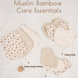 Neutral Rainbow Muslin Baby Bandana Bibs, 10 Pc