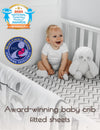 My Little Zone - 5 Piece Neutral Crib Bedding Set (White & Grey)