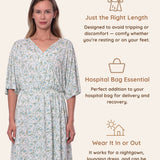 Blue Maternity Dress, Nursing Dress - Botanical Collection - Print Blue