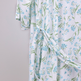 Maternity Robe - Botanical Collection - Print Blue