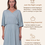 Blue Maternity Dress, Nursing Dress - Botanical Collection - Solid Blue