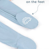 Neutral Blue Viscose Baby Footie Pajamas