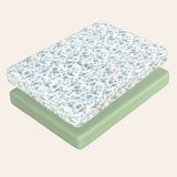 Neutral Green Bassinet Sheets Fitted, 2 Pc