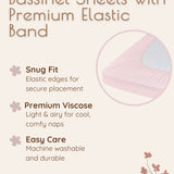 Botanical Pink Bassinet Sheets Fitted, 2 Pc