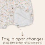 Floral Short Sleeve Baby Girl Rompers, 2 Pc