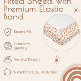 Neutral Rainbow Muslin Crib Sheets, 2 pc